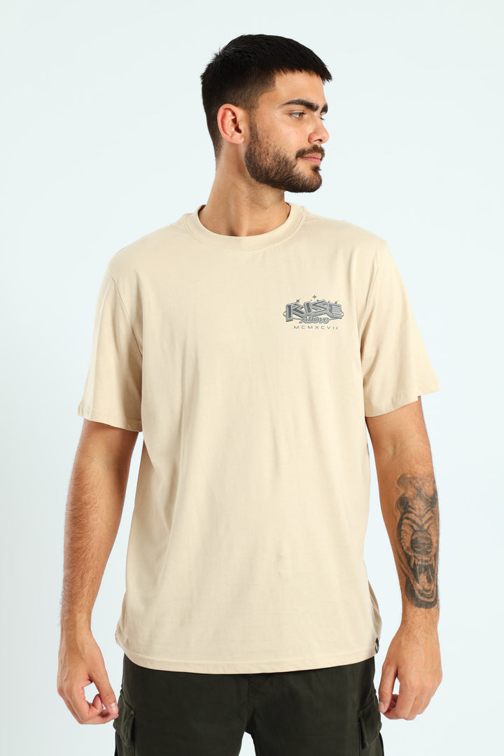 Stone Skull Printed Tee - Stone