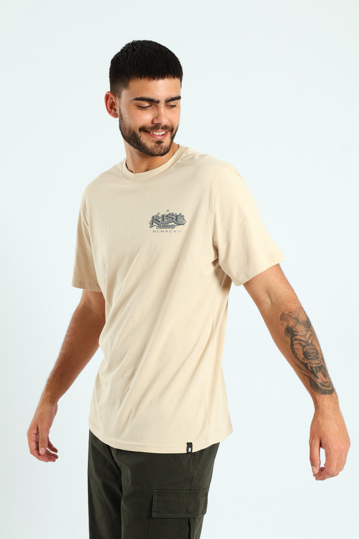 Stone Skull Printed Tee - Stone