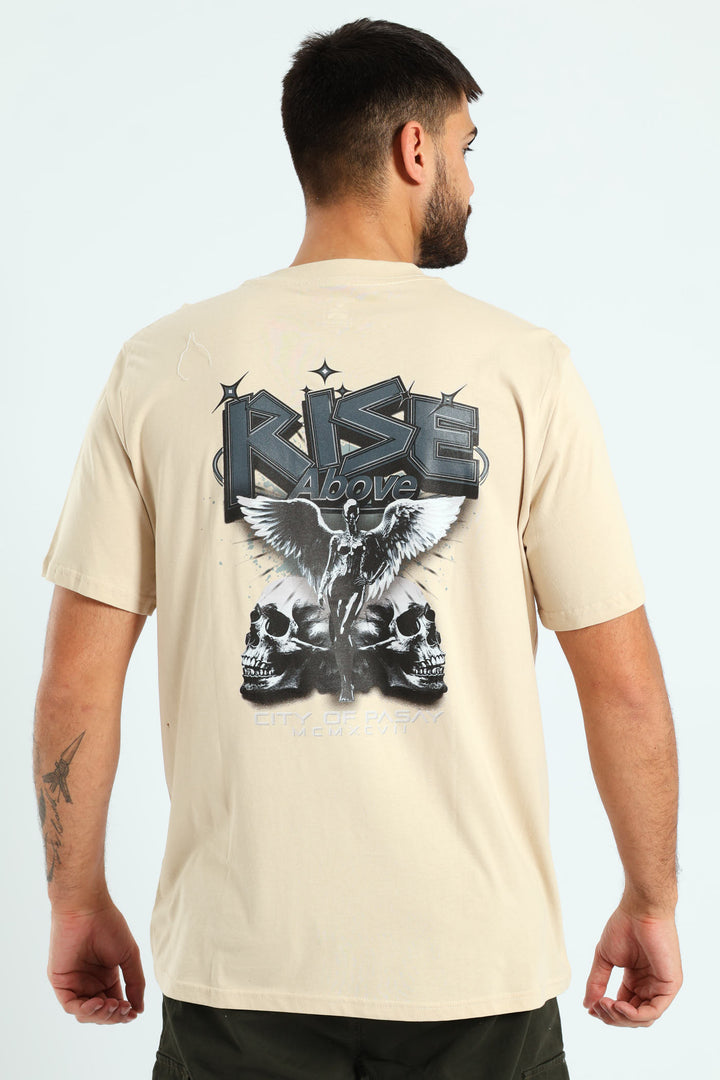 Stone Skull Printed Tee - Stone