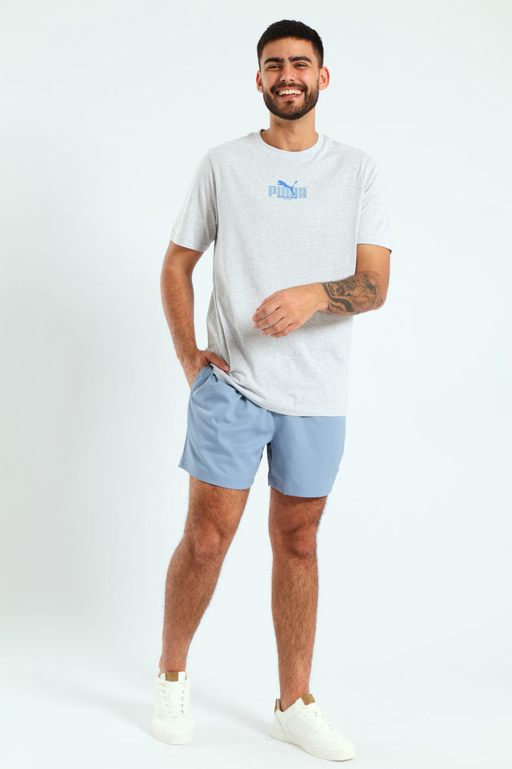 Wording Graphic Tee - Grey Melange