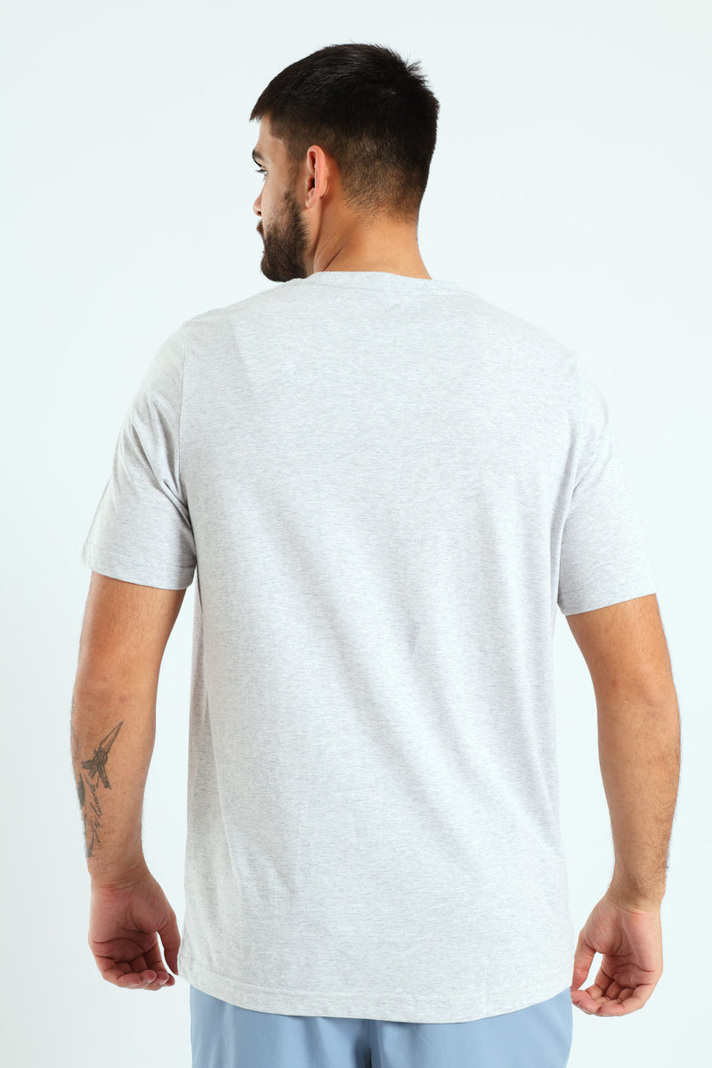 Wording Graphic Tee - Grey Melange