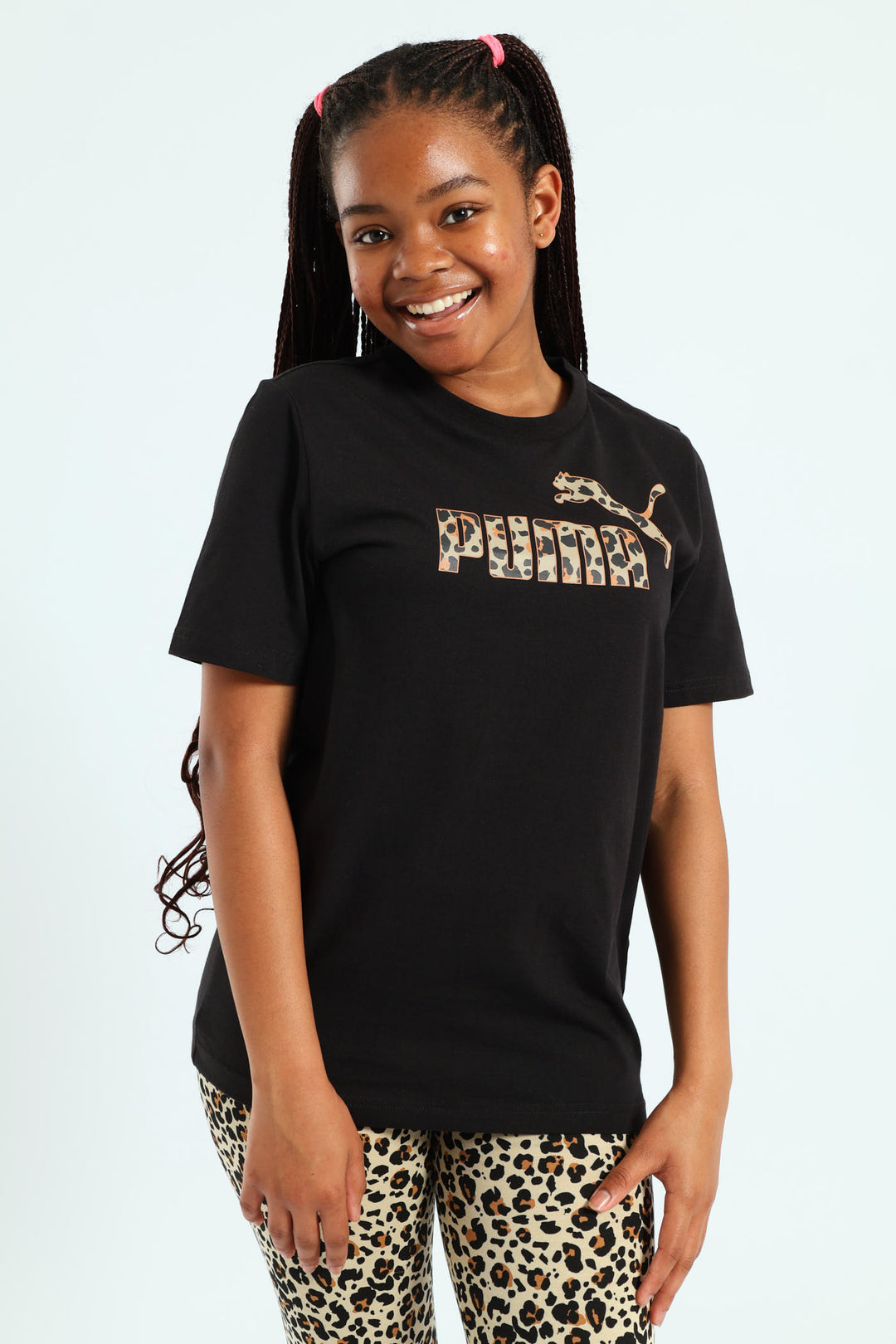 Girls Essential Animal Graphic Tee - Black