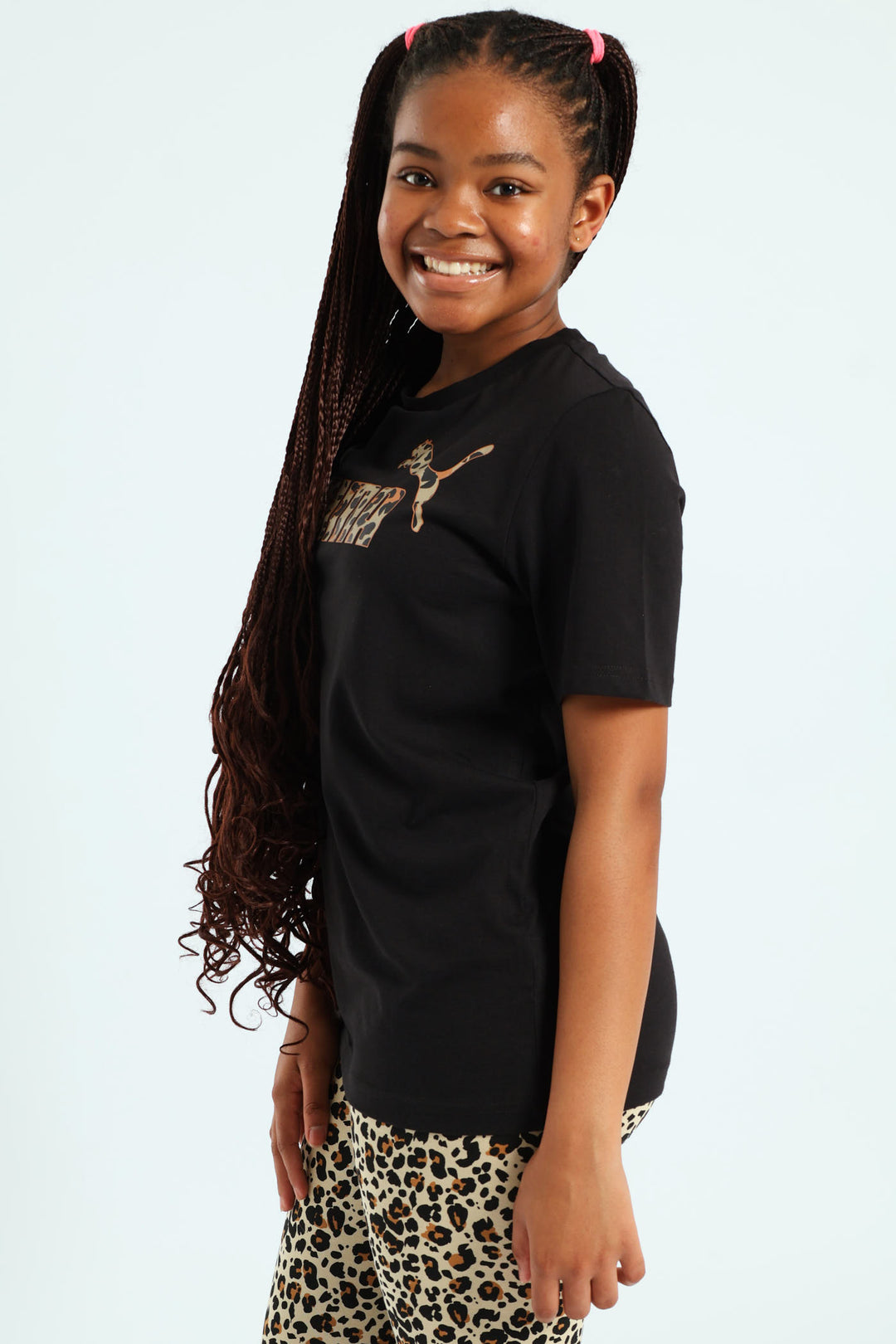 Girls Essential Animal Graphic Tee - Black