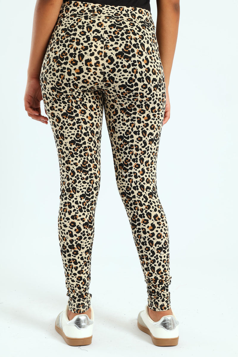 Animal Print Leggings - Toasted Nut
