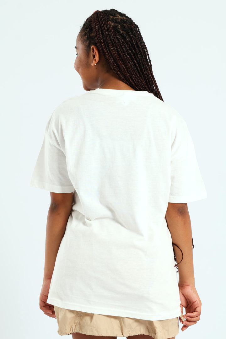 Girls Barbie Oversized Tee - Cream