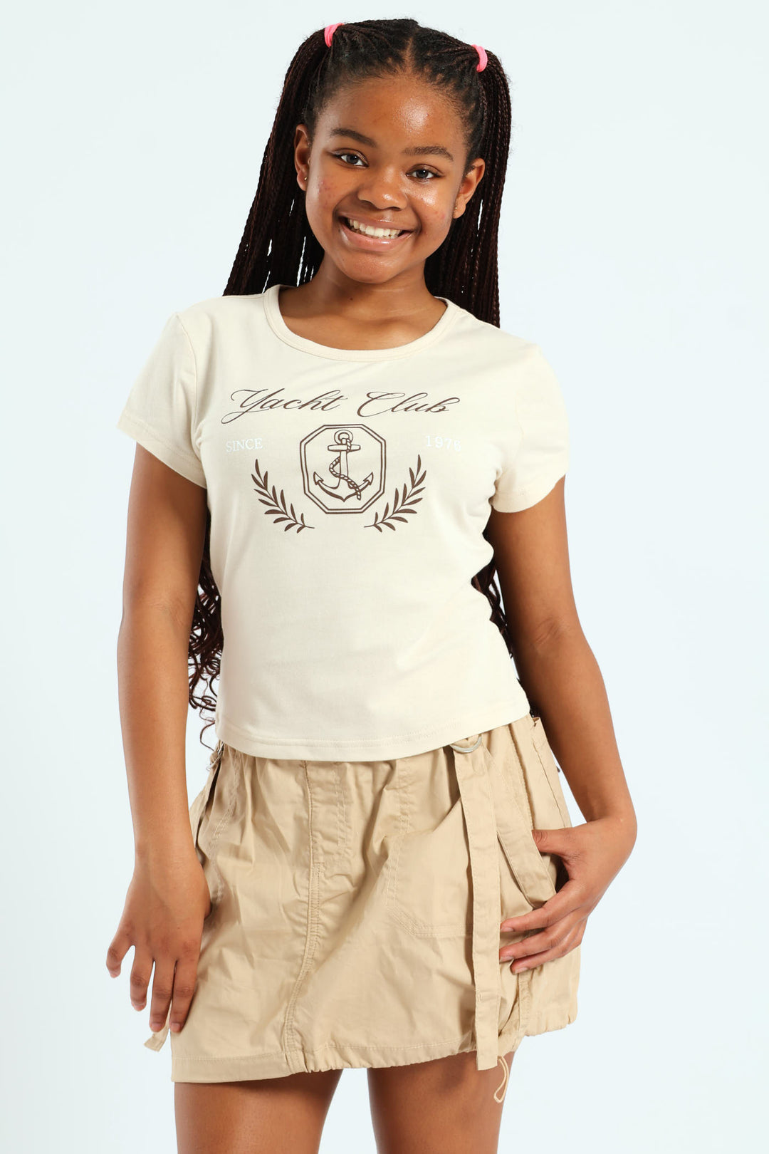 Girls Yacht Regular Tee - Stone