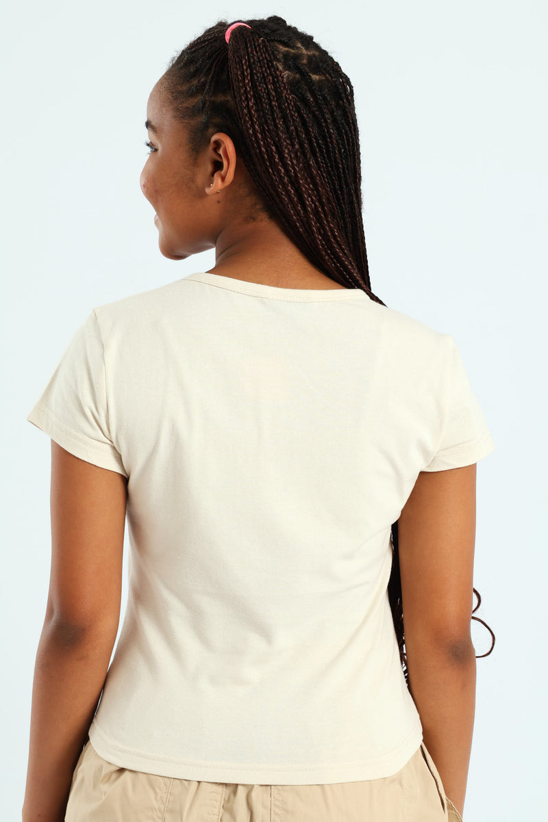 Girls Yacht Regular Tee - Stone