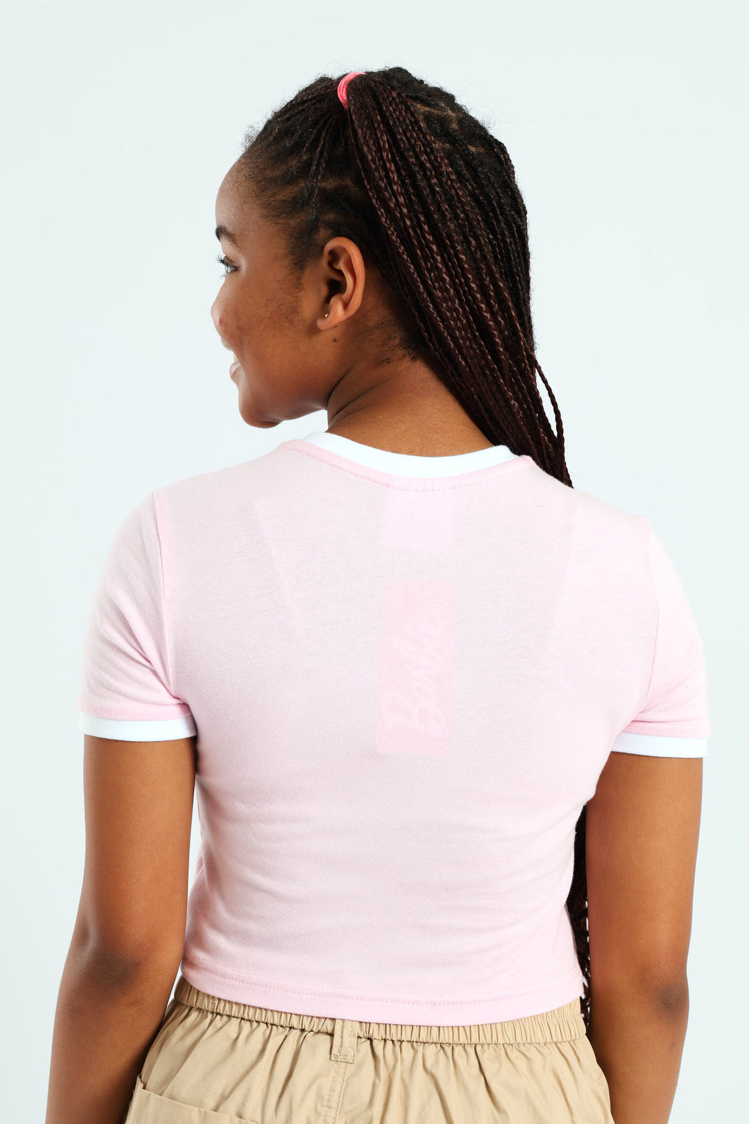 Girls Barbie Ringer Tee - Pink