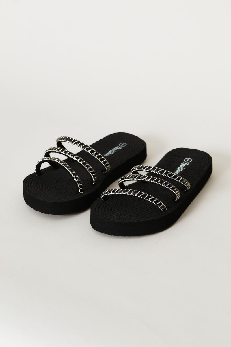 Girls Eva Strappy Sandal - Black