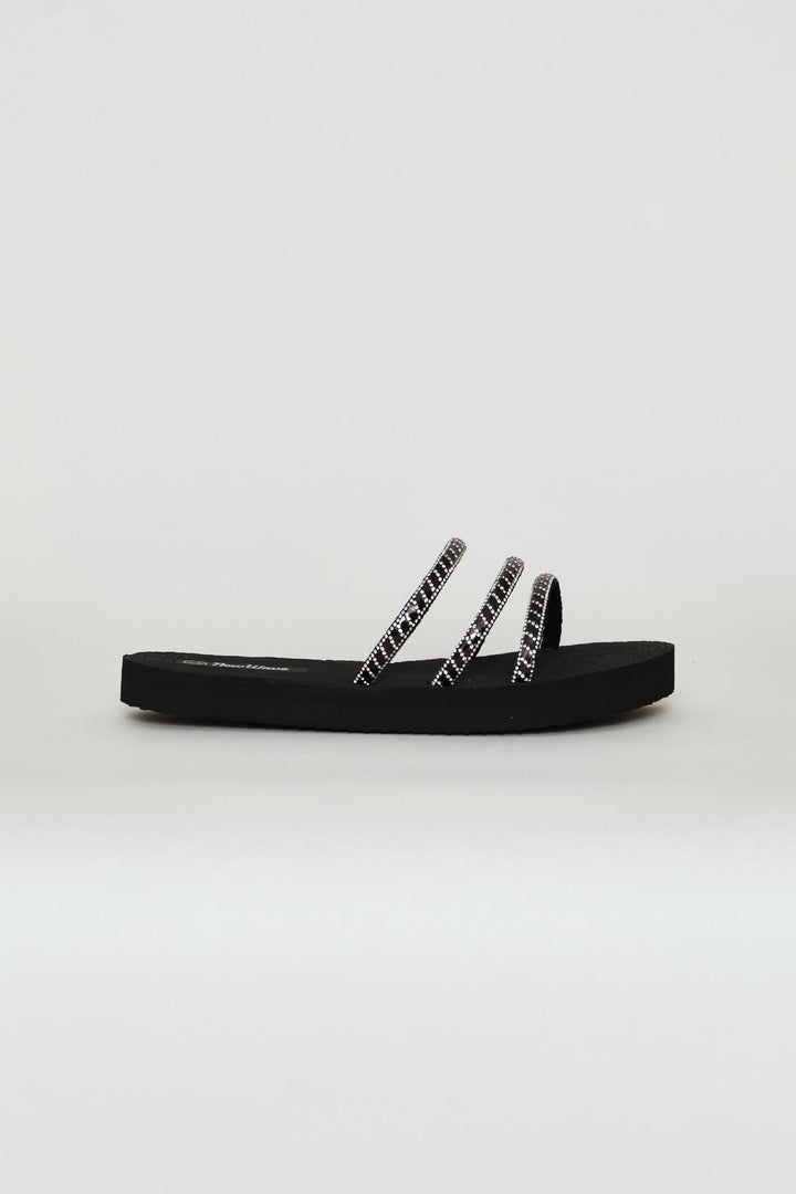 Girls Eva Strappy Sandal - Black