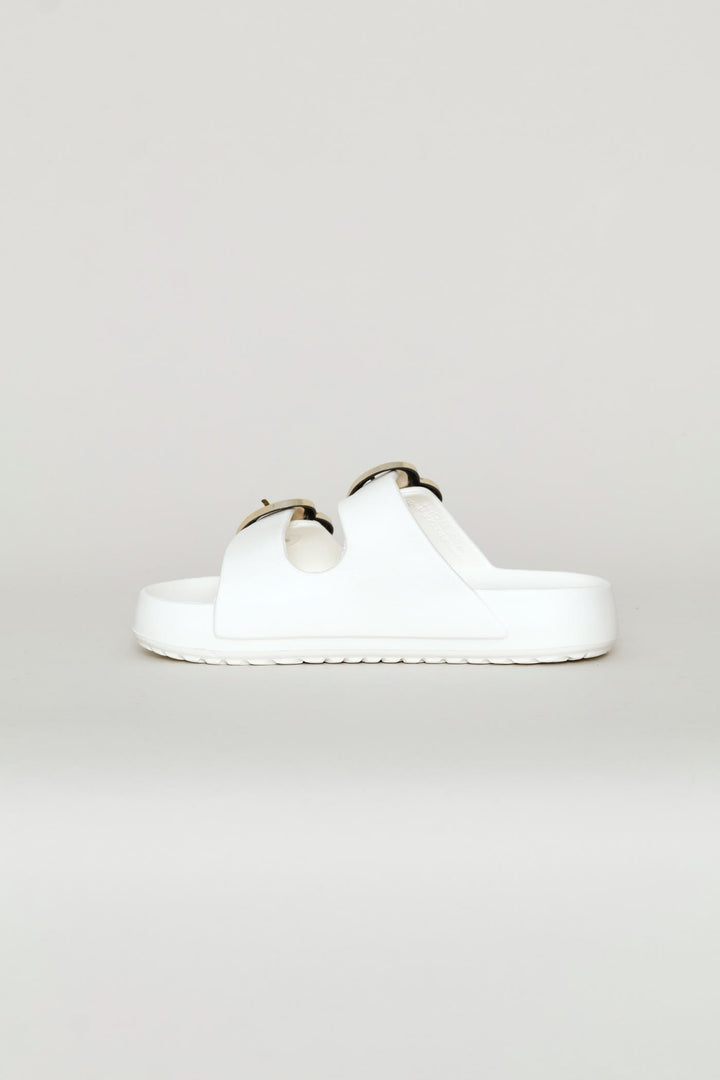 Girls Heart Moulded Health Sandal - White