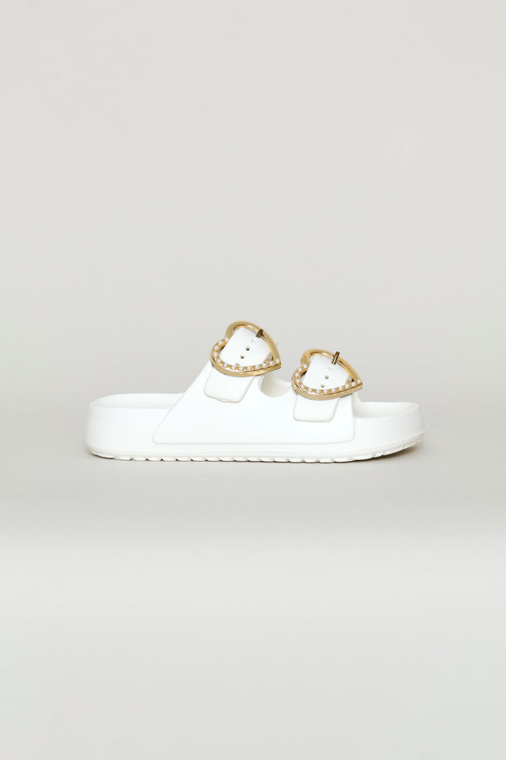 Girls Heart Moulded Health Sandal - White