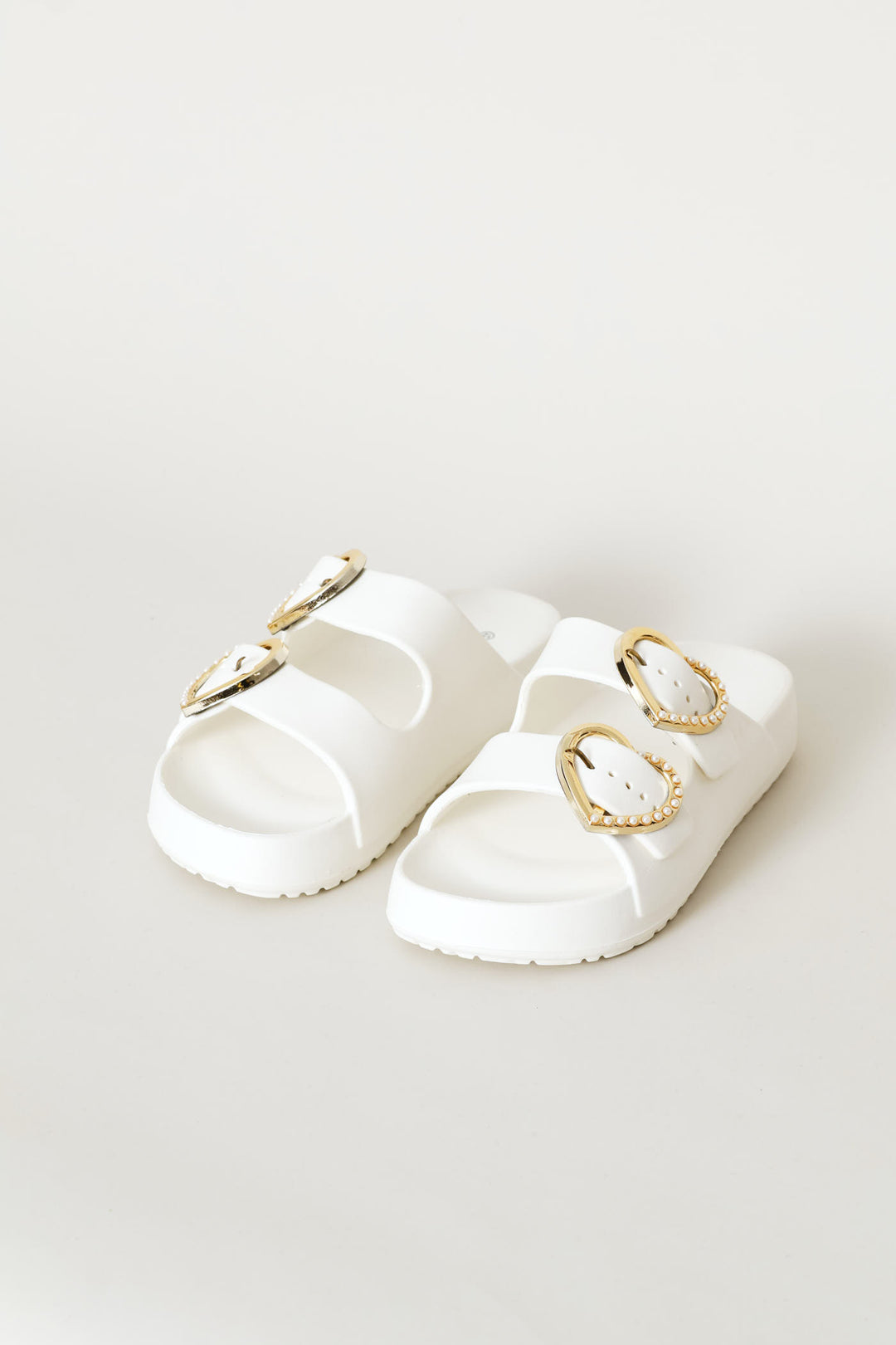 Girls Heart Moulded Health Sandal - White