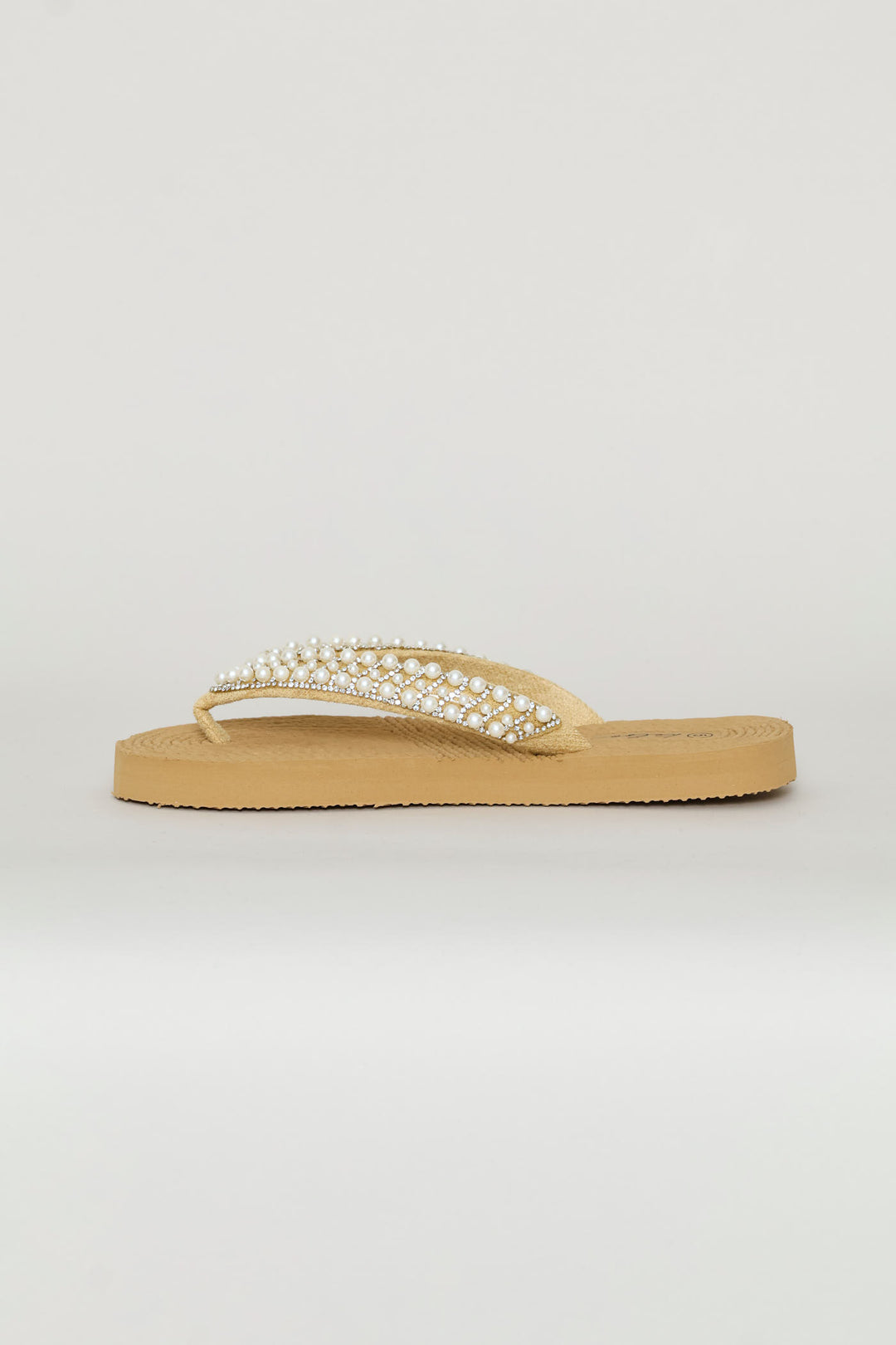 Pearl Thong Sandal On Flatform Outsole - Off White