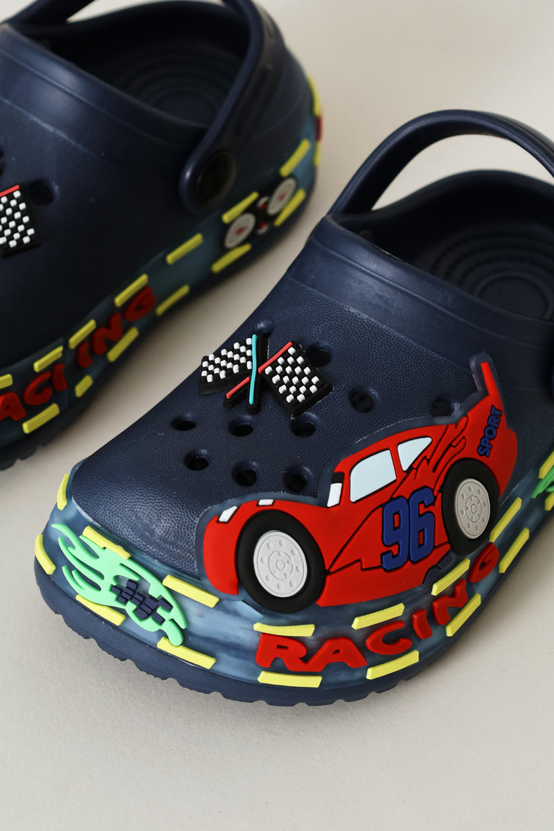 Pre-Boys Racer Light-Up Clog - Navy