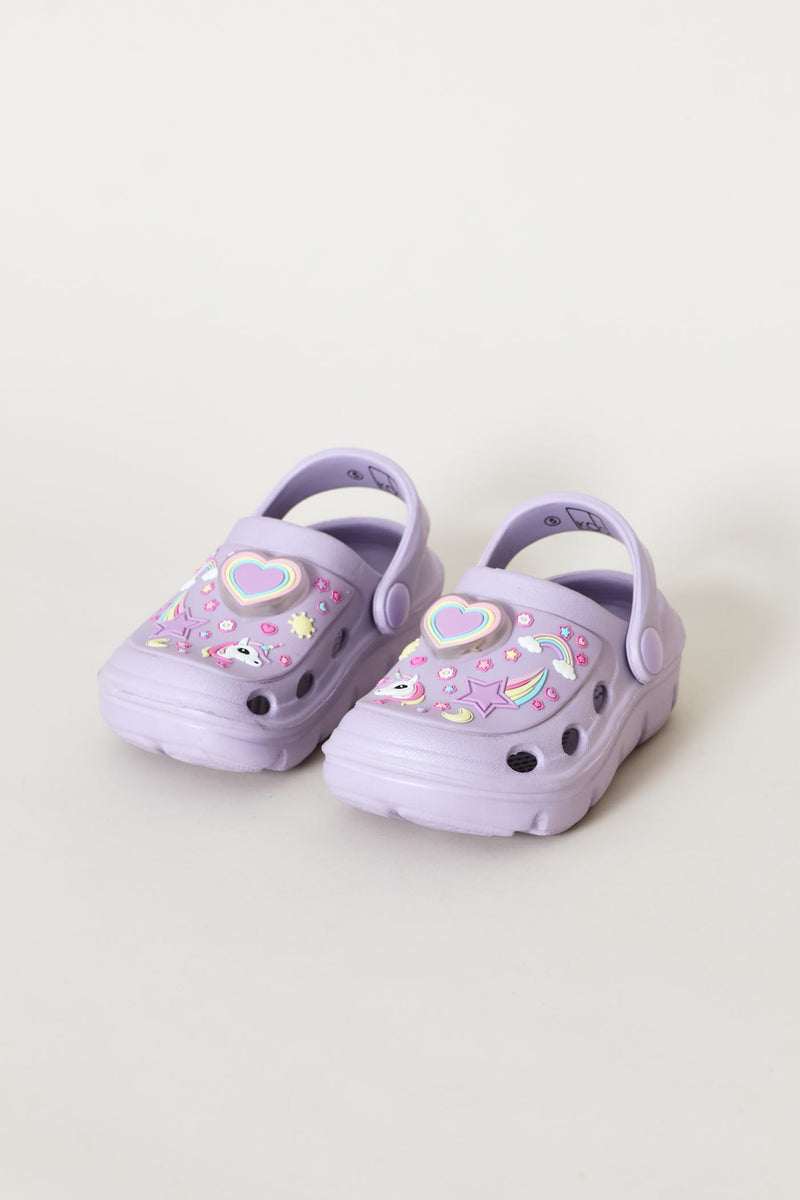Pre-Girls Unicorn Light Up Clog - Lilac