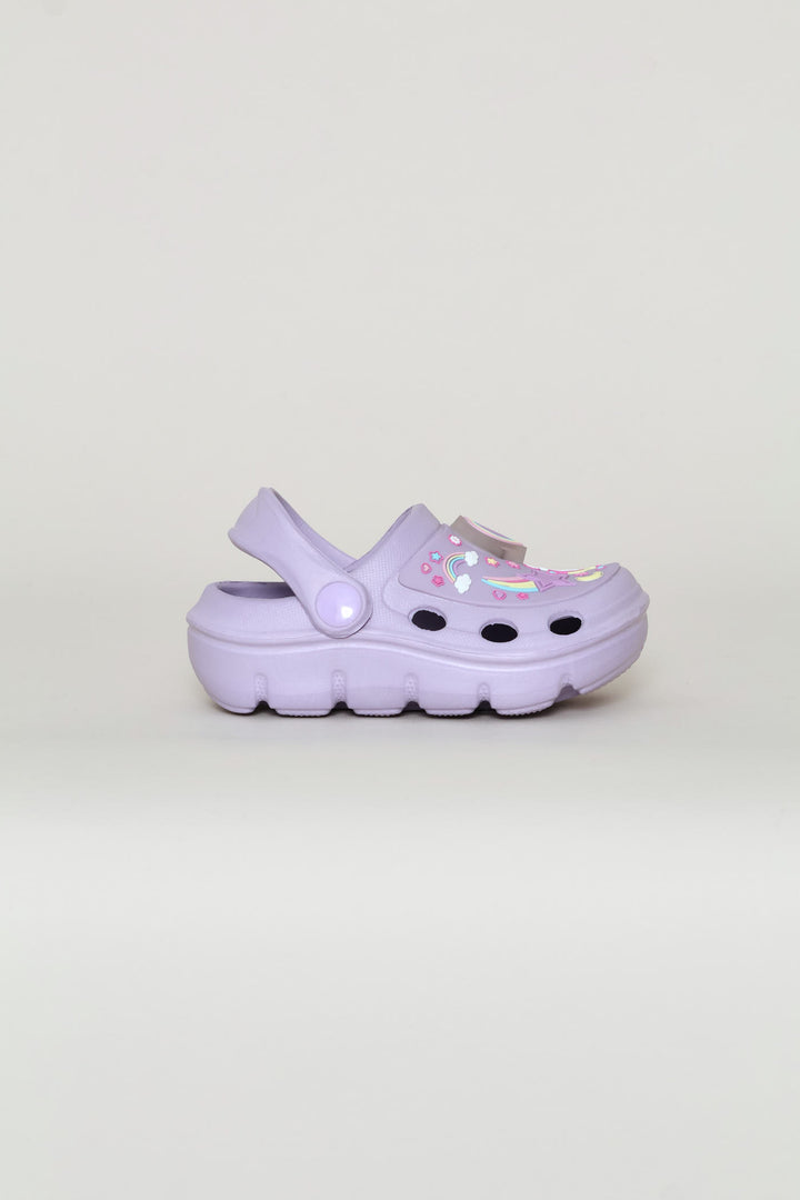 Pre-Girls Unicorn Light Up Clog - Lilac