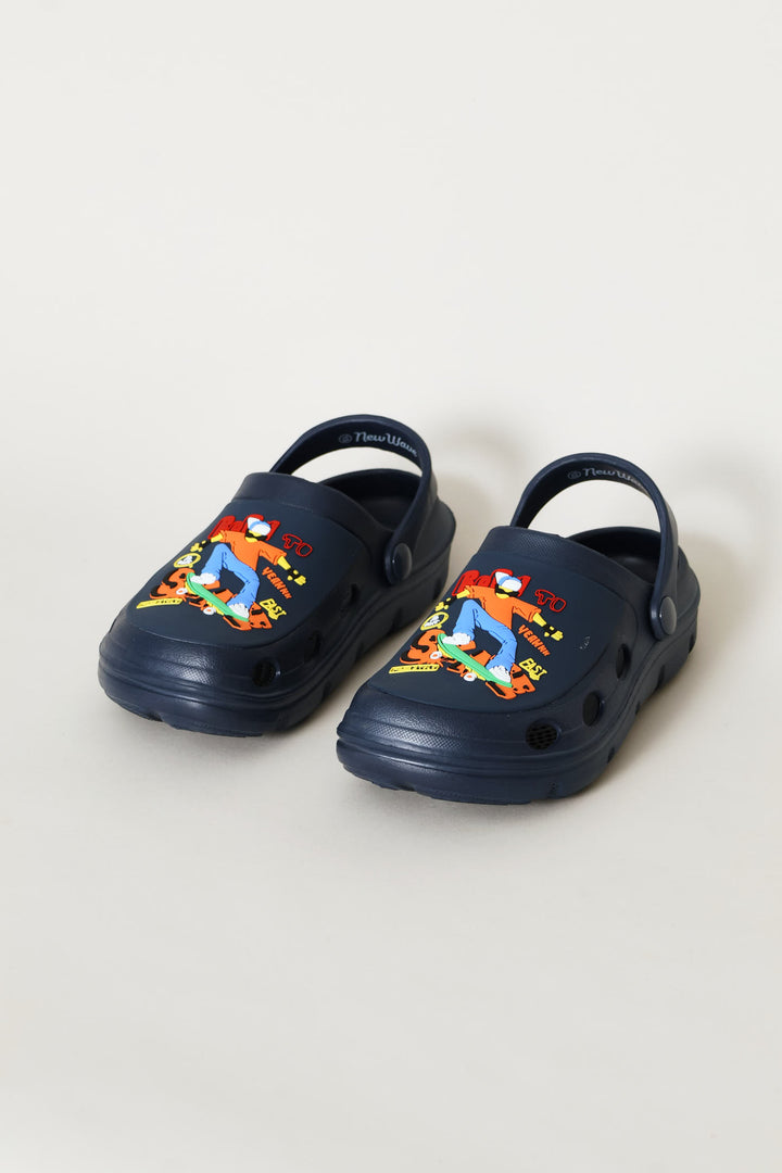 Boys Skater Rubber Clog - Navy