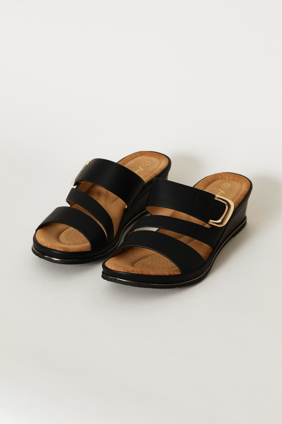 Suede Shaped Sandal - Black