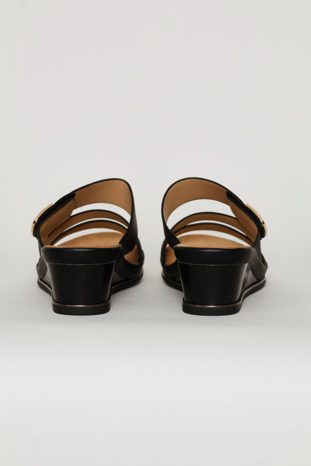 Suede Shaped Sandal - Black