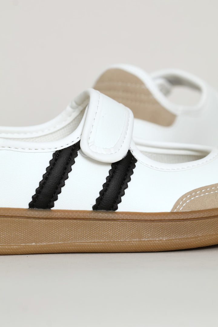 Girls Sneaker Pump - White/Black