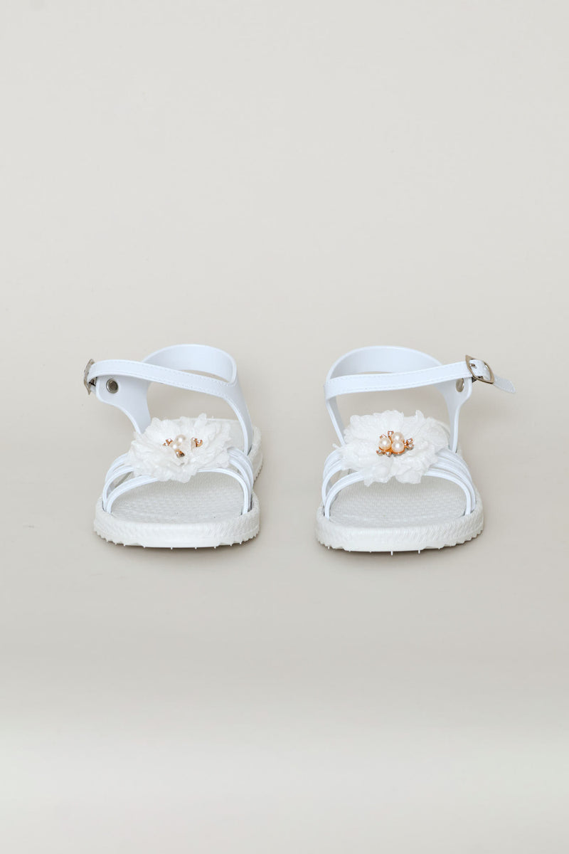 Girls PVC Moulded Sandal - White