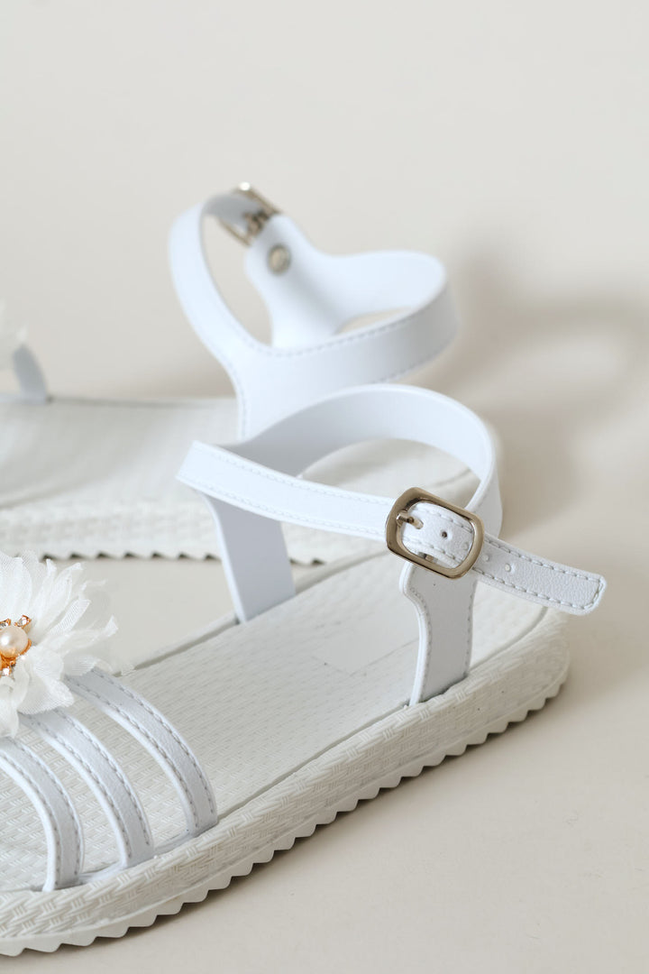 Girls PVC Moulded Sandal - White