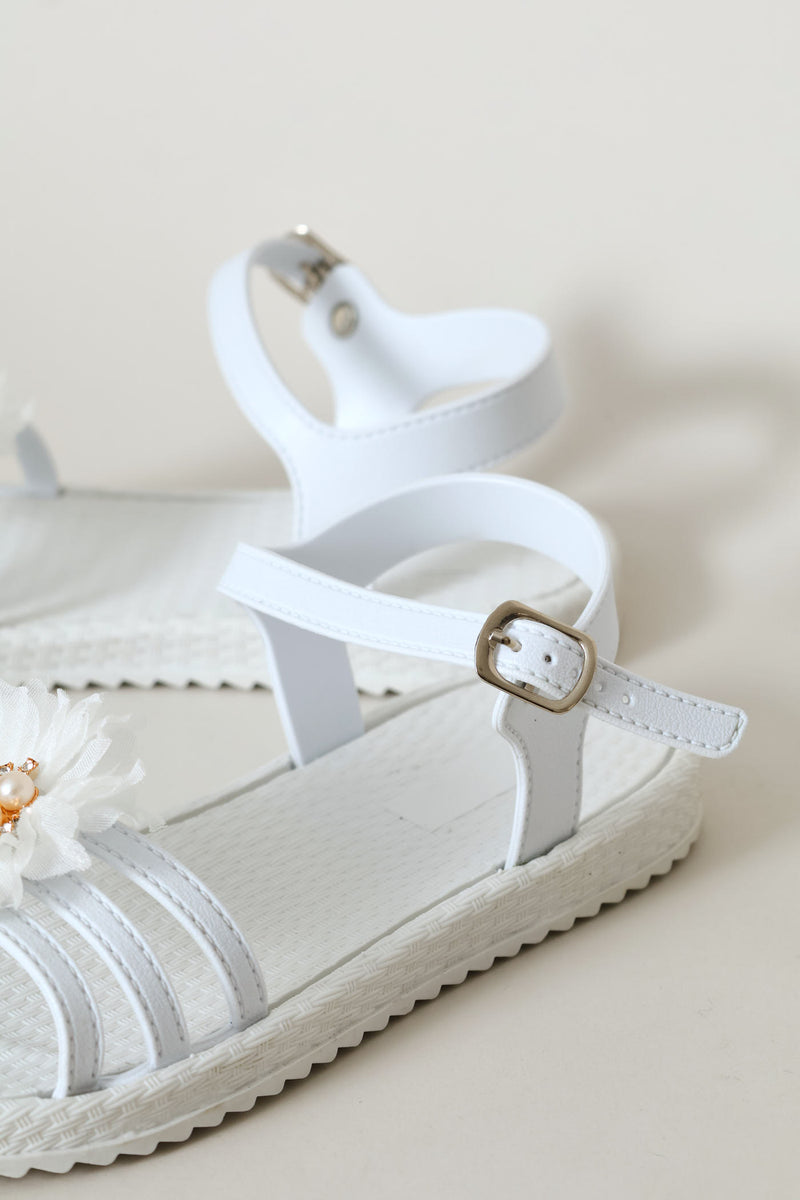 Girls PVC Moulded Sandal - White