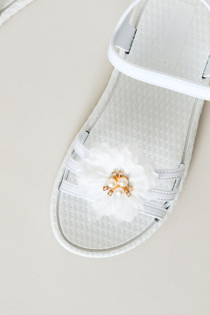 Girls PVC Moulded Sandal - White