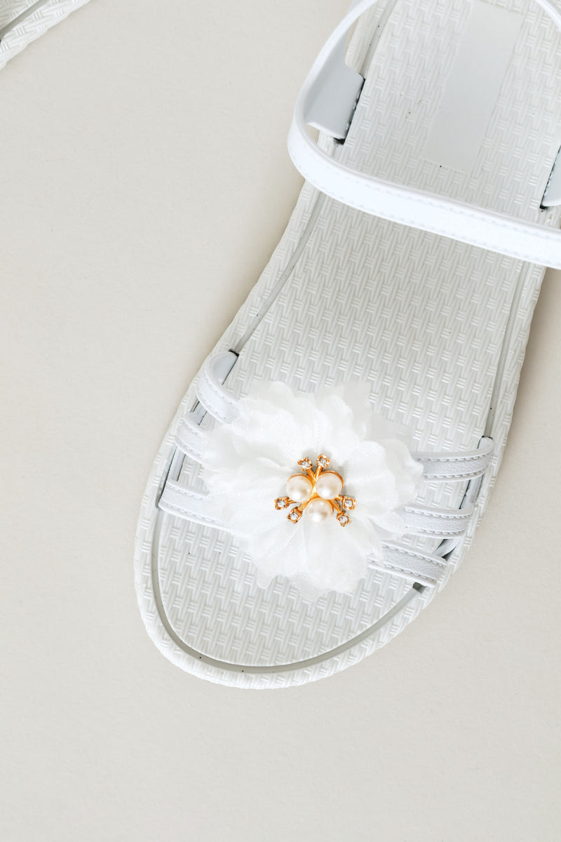 Girls PVC Moulded Sandal - White