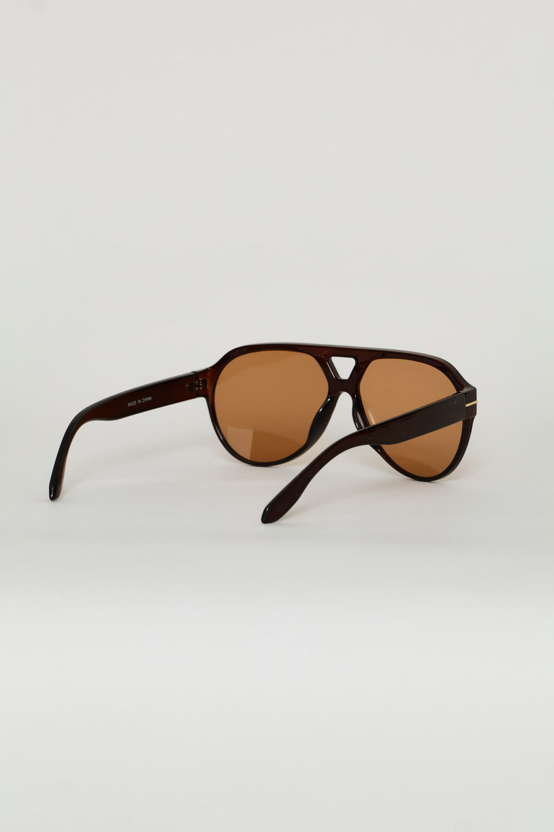 Gold Trim Aviator Sunglasses - Brown