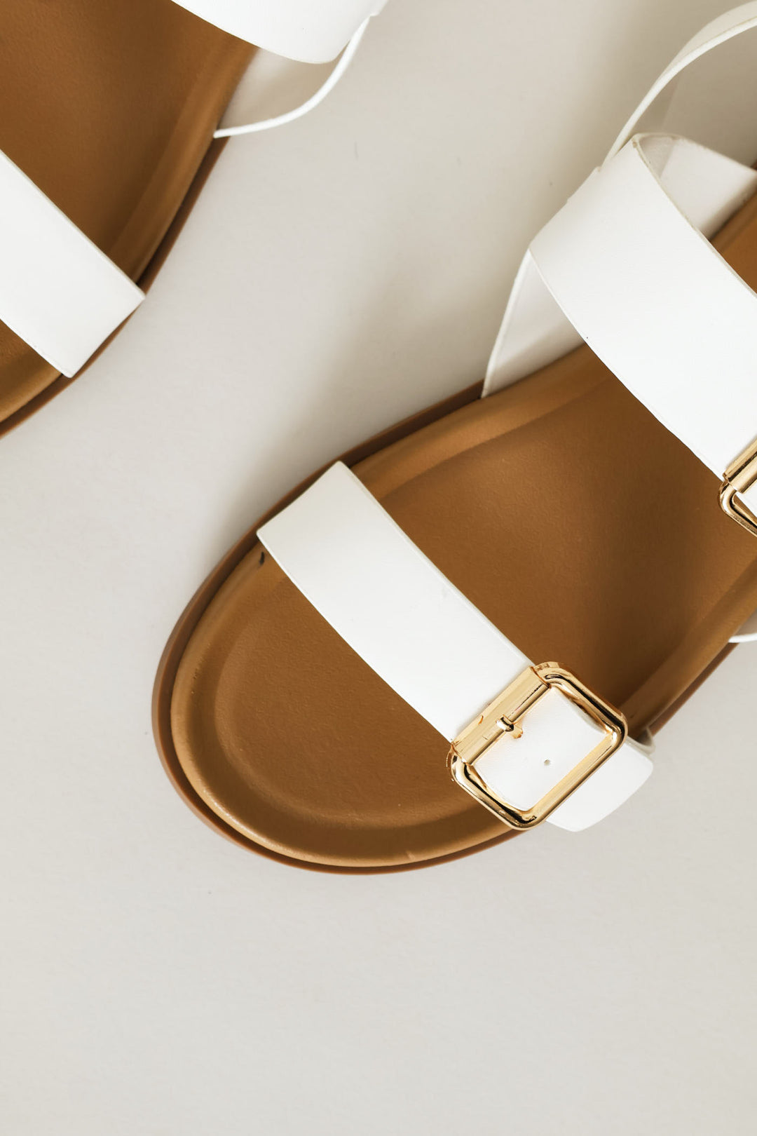 Triple Buckle Strap Sandal - White