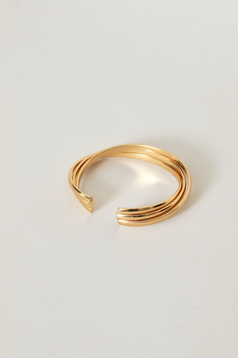 Twisted Double Strand Cuff - Gold