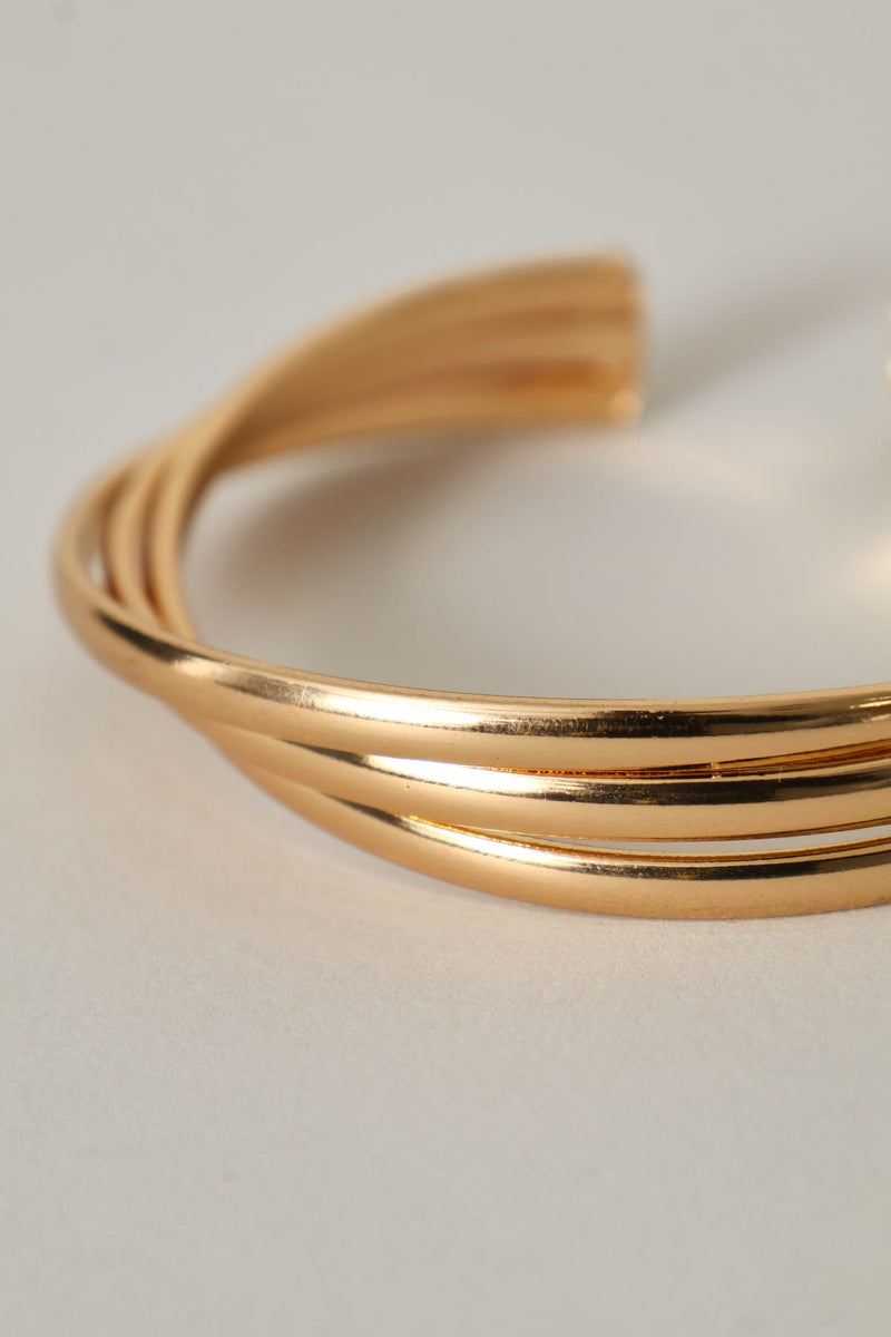 Twisted Double Strand Cuff - Gold