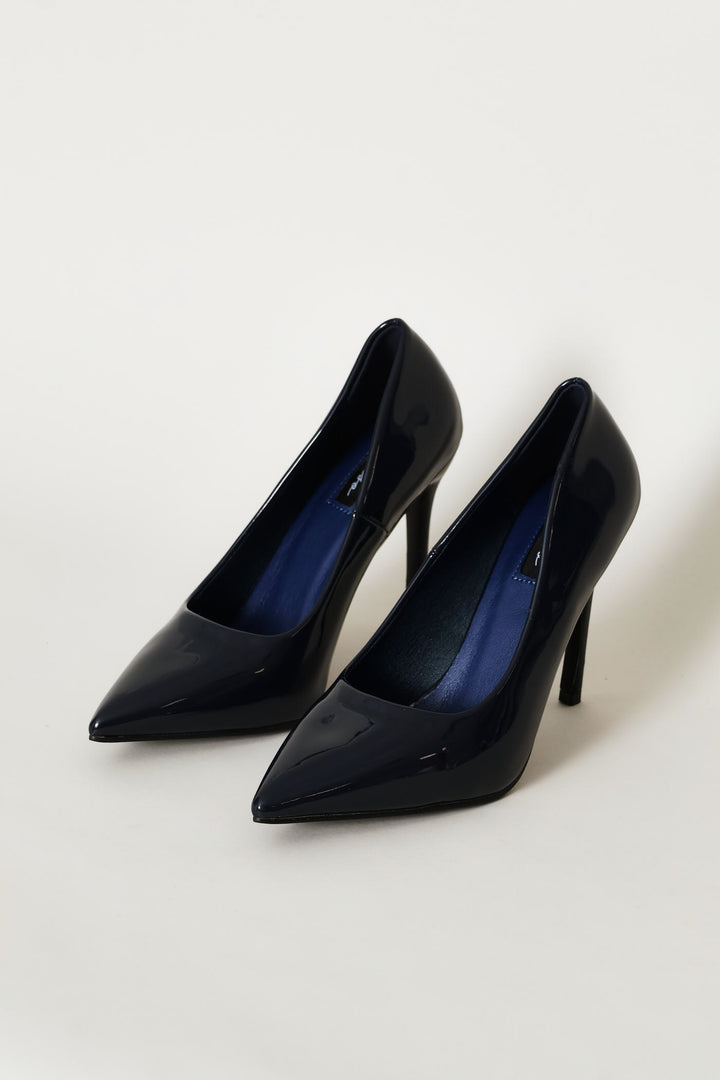 Patent Pointy Heel - Navy