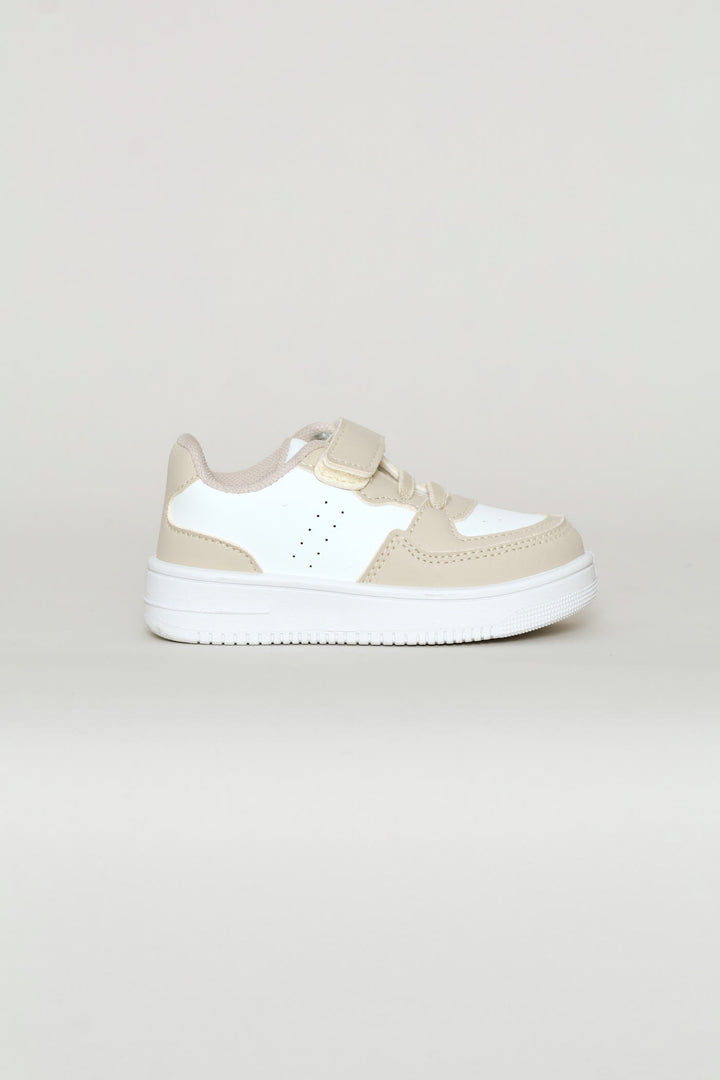 Pre-Boys Court Sneaker - Stone/White