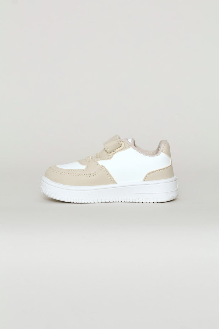 Pre-Boys Court Sneaker - Stone/White