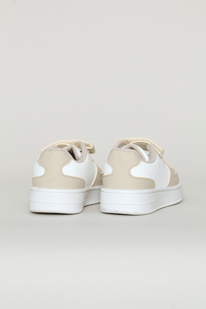 Pre-Boys Court Sneaker - Stone/White