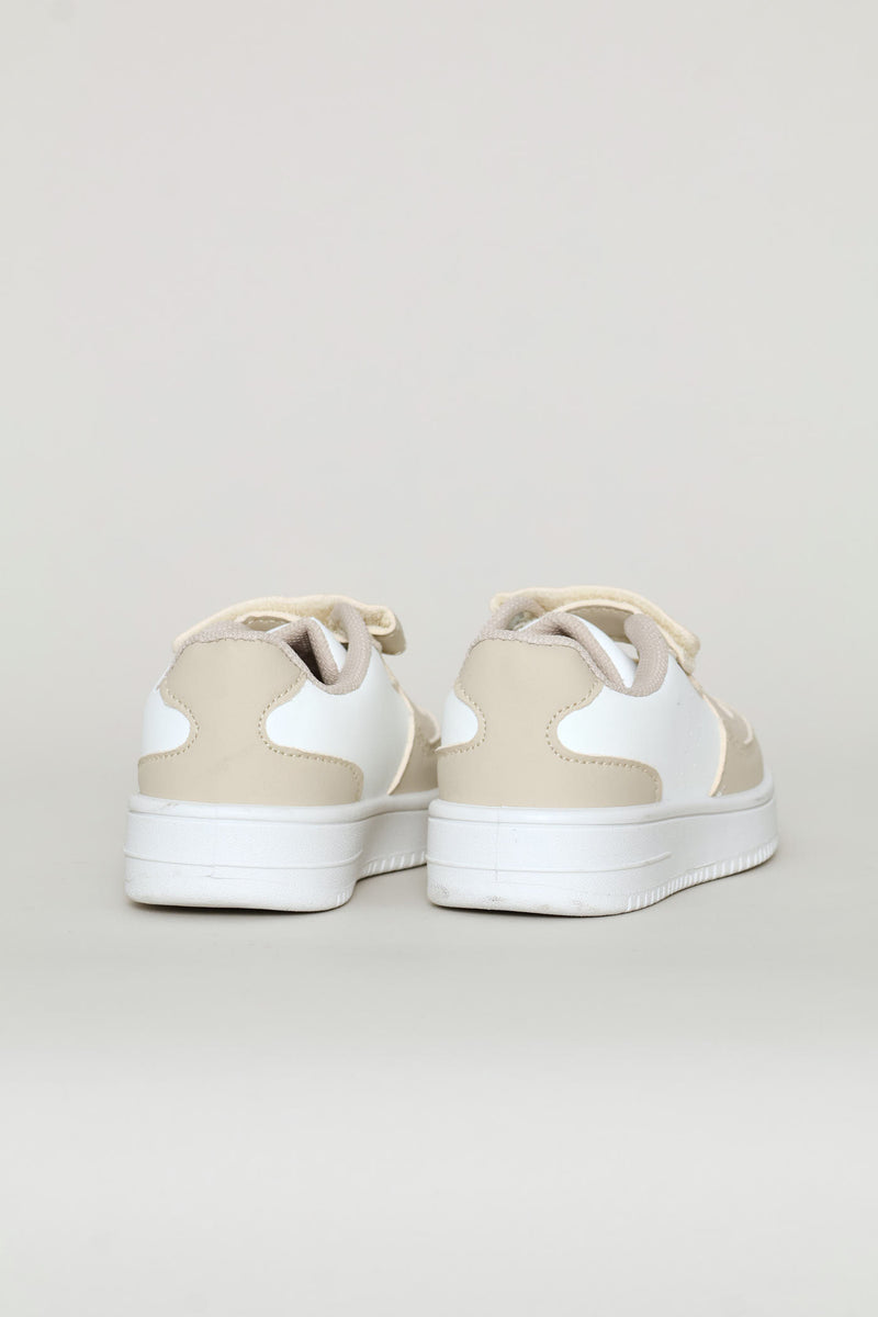 Pre-Boys Court Sneaker - Stone/White