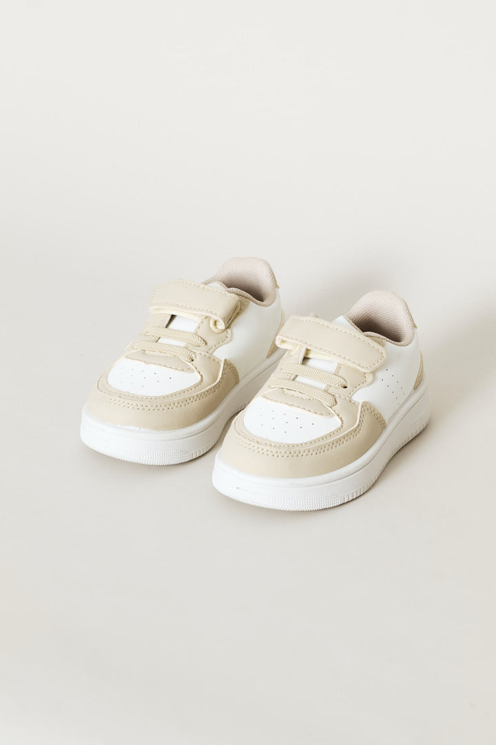 Pre-Boys Court Sneaker - Stone/White