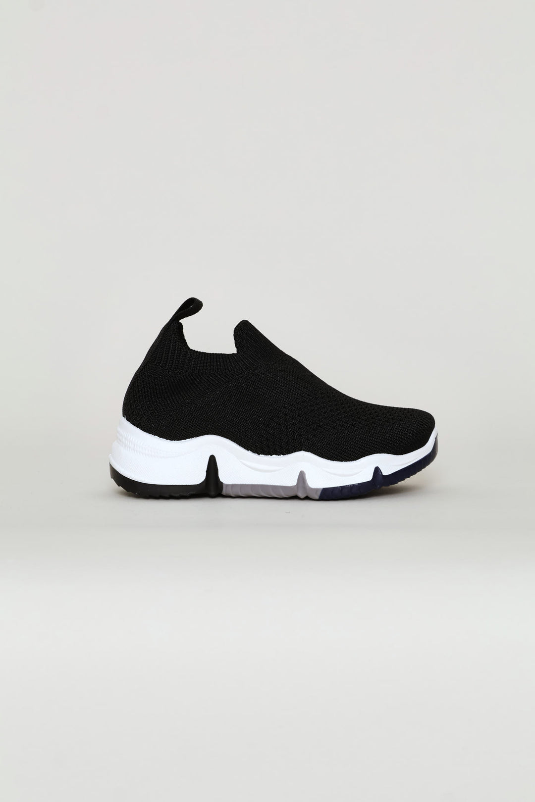 Pre-Boys Knit Slip On Trainer - Black