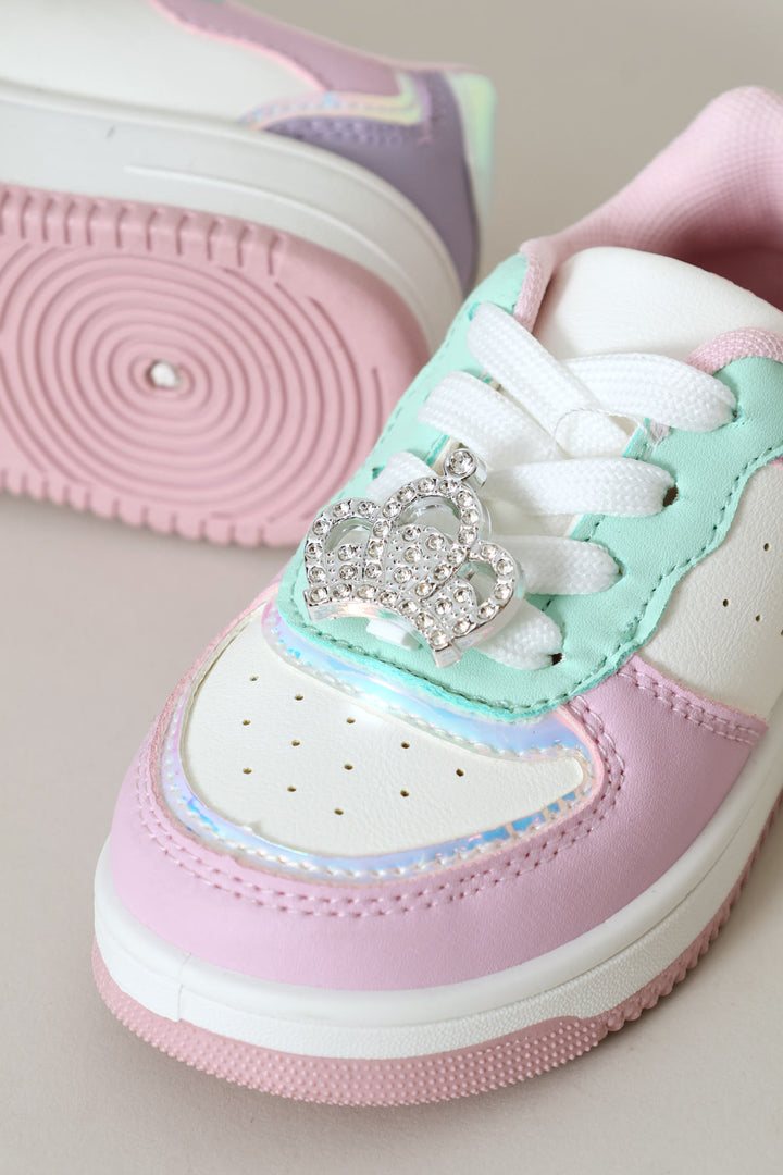 Pre-Girls Multi Crown Court Sneaker - Multi