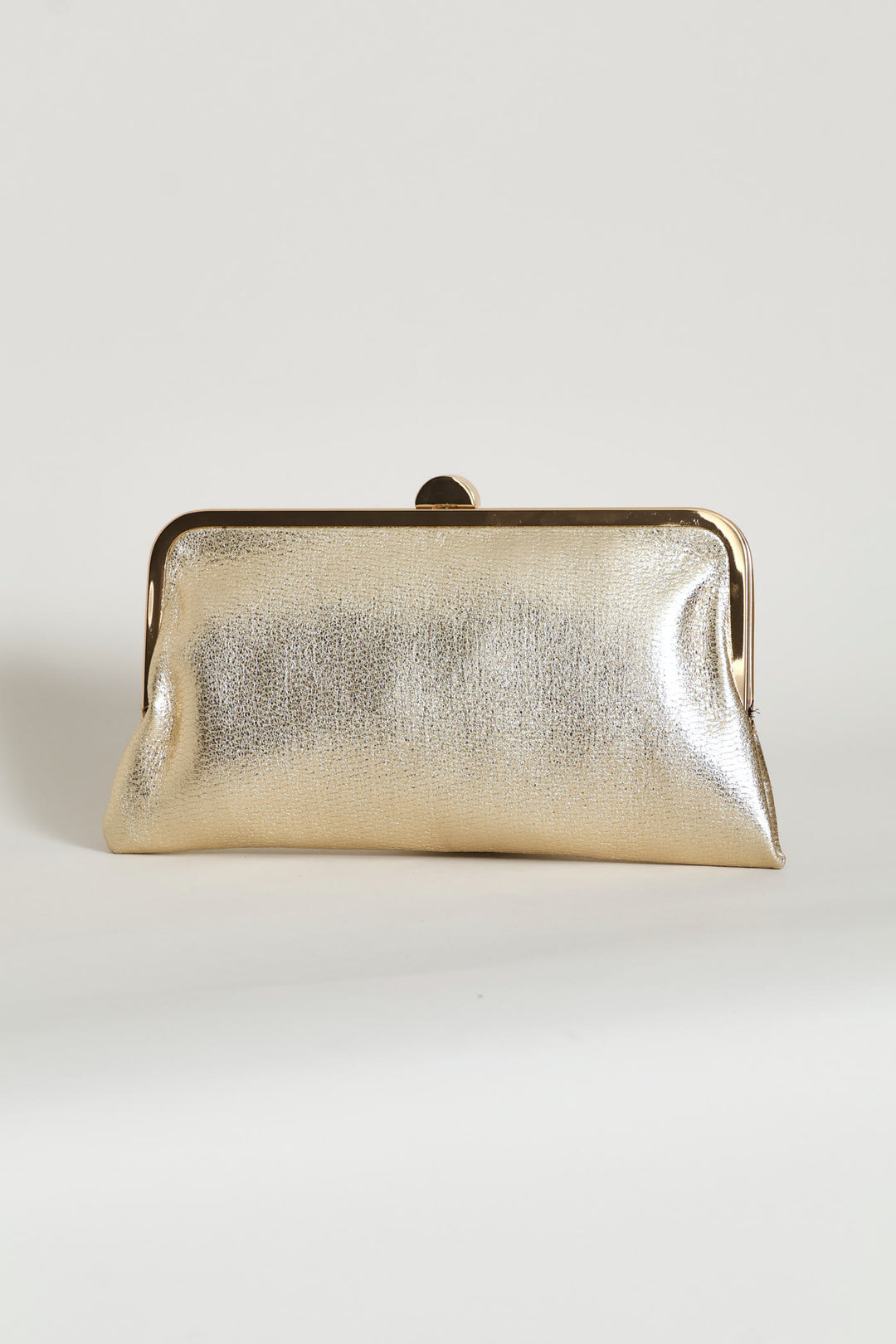 Clip Closure Clutch Purse - Gold