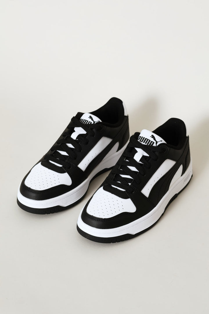 Boys Rebound Slam Lo Jr Sneaker - White/Black