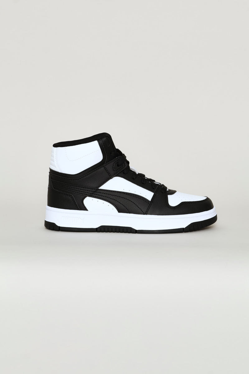 Boys Rebound Slam Mid Jr Sneaker - White/Black