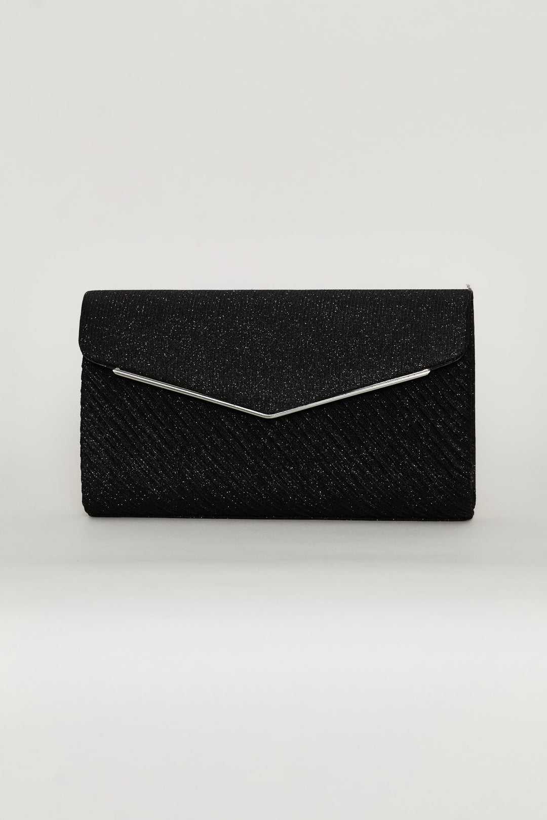 Shimmer Envelope Clutch - Black