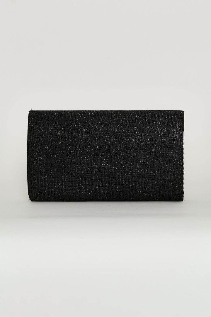 Shimmer Envelope Clutch - Black