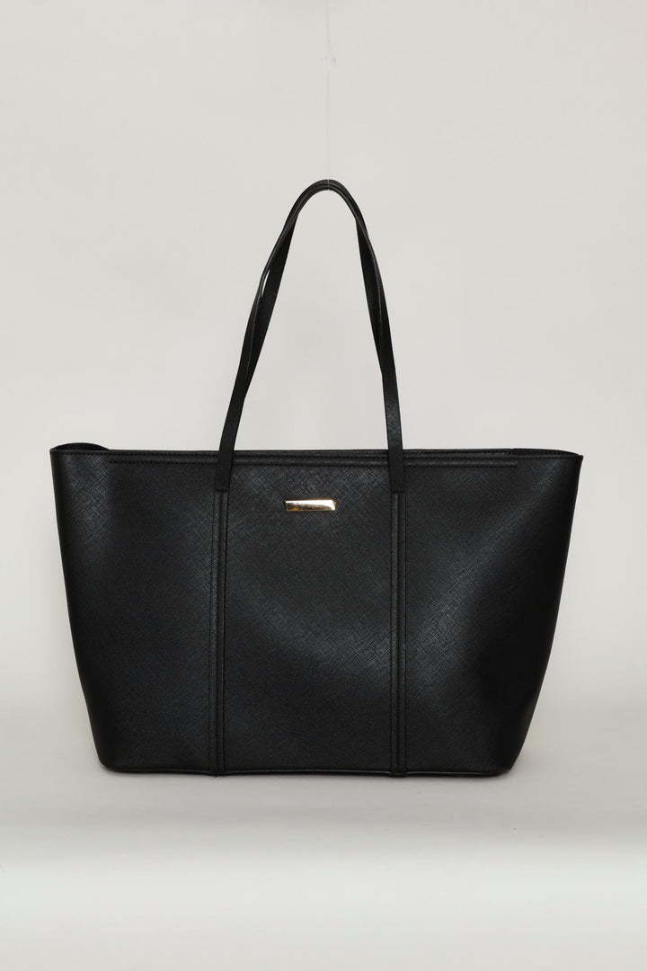 Strap Detail Shopper - Black