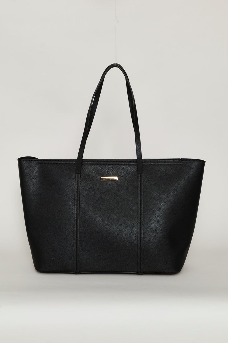 Strap Detail Shopper - Black