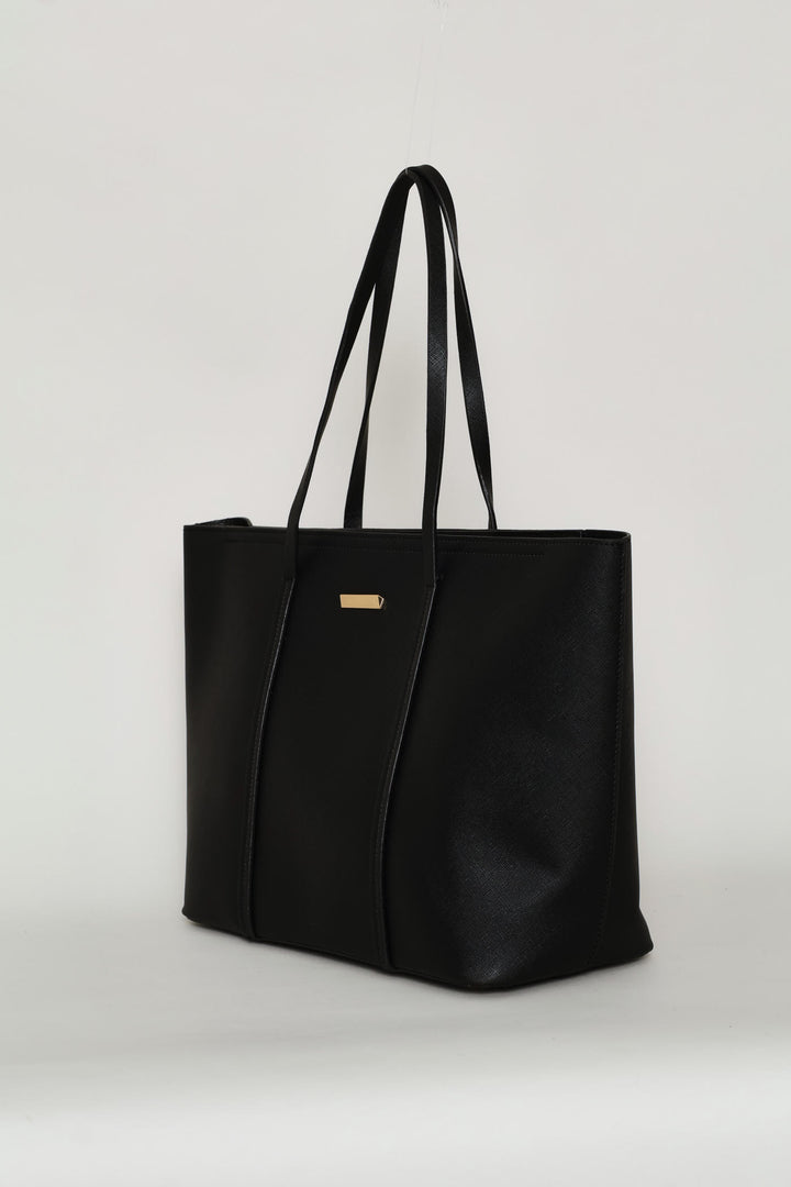 Strap Detail Shopper - Black